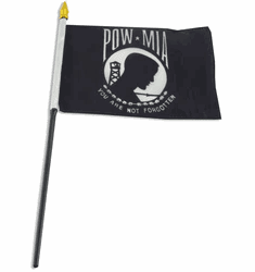 POW/MIA 4x6 Inch Stick Flag (Dz)