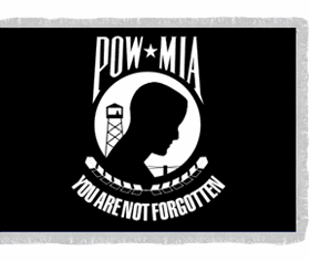 POW/MIA Indoor 3x5Ft Presentation Flag w/Fringe