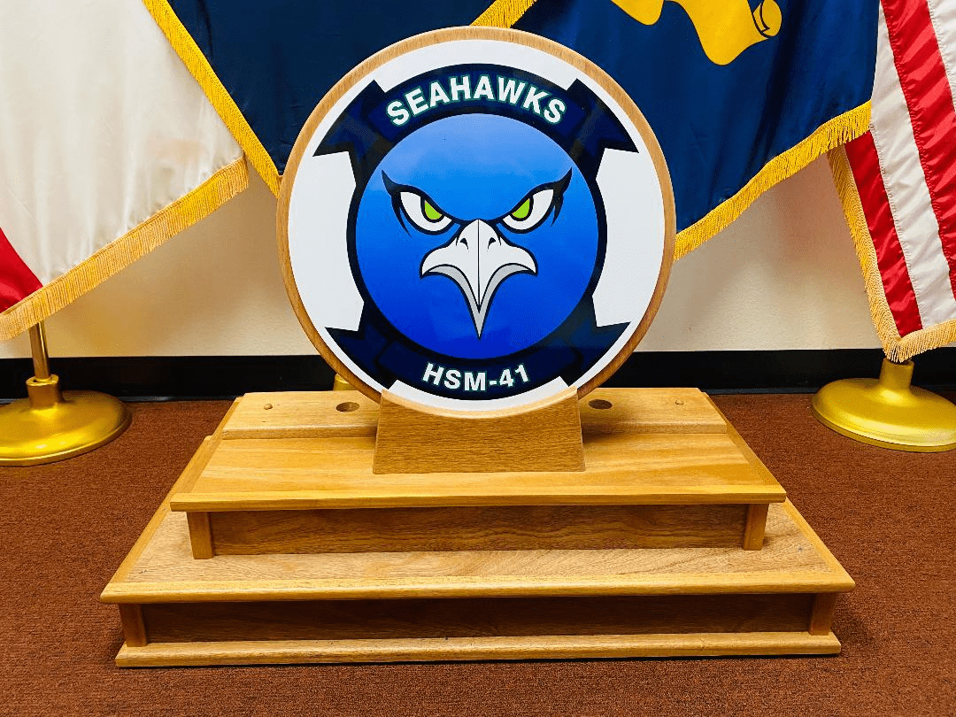 Quarterdeck Flag Display Box with Crest