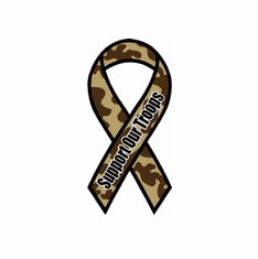 Support Our Troops Camo Ribbon Magnet