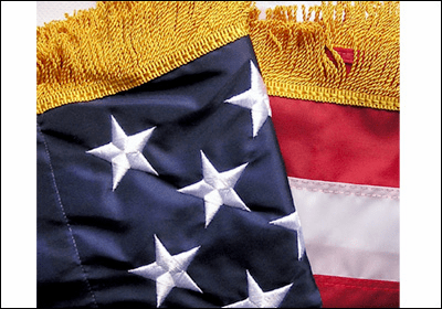 U.S. Nylon Embroidered Flag (4x6Ft) w/Fringe