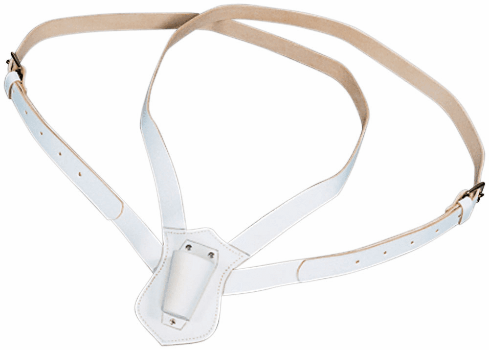 White Leather  Double Harness Flag Carrier