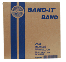 BAND-IT C20499: 1/2" Width<br>201 Stainless Steel Strapping<br>(100 Ft. Roll)