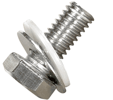 D30288<br>( Box of 50 )<br>	5/16  24 x 1/2" Hex head SS bolt, washer and fiber washer for mini Brack-it