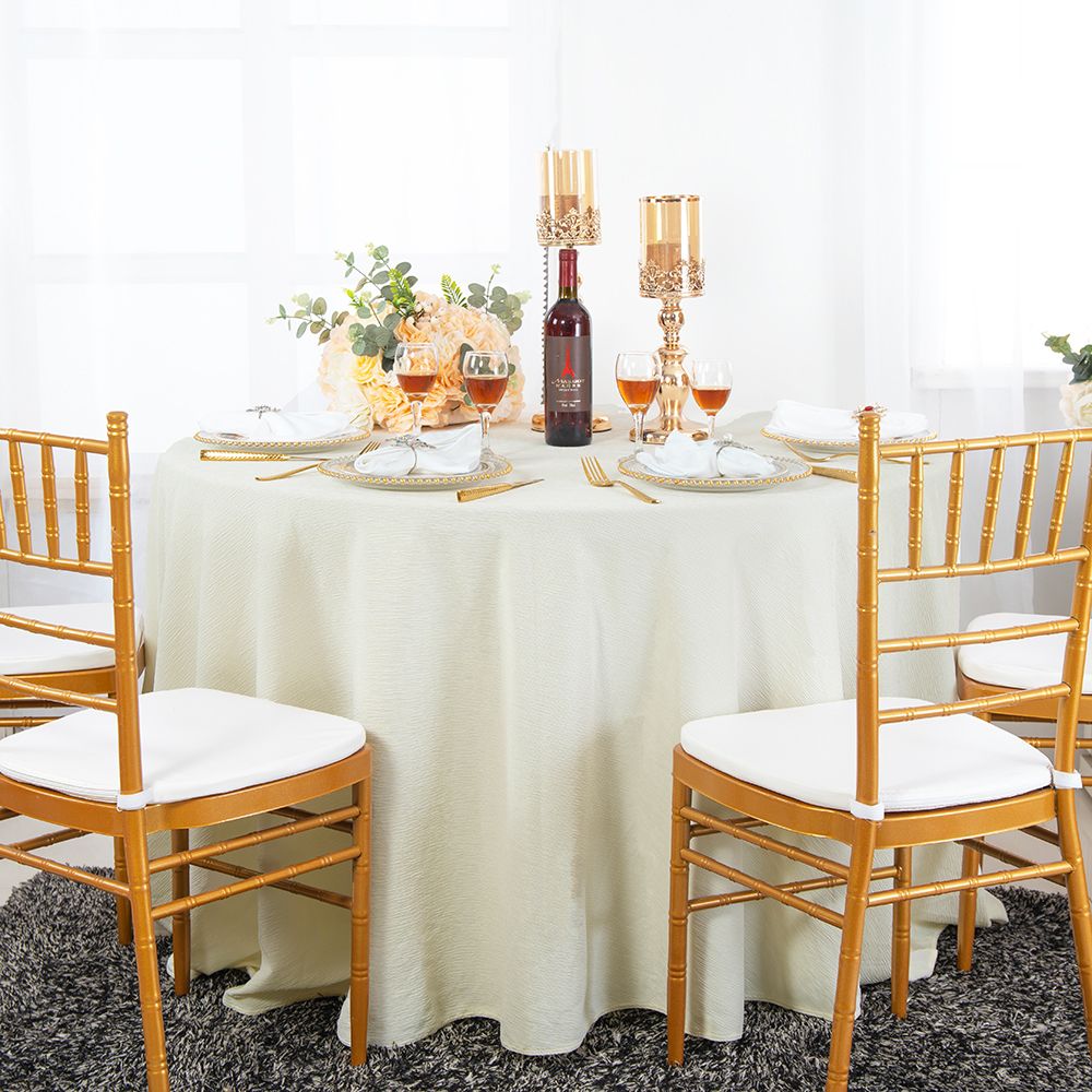 120 inch Ivory Crinkle Scuba (WrinkleFree) Tablecloths Scuba Table