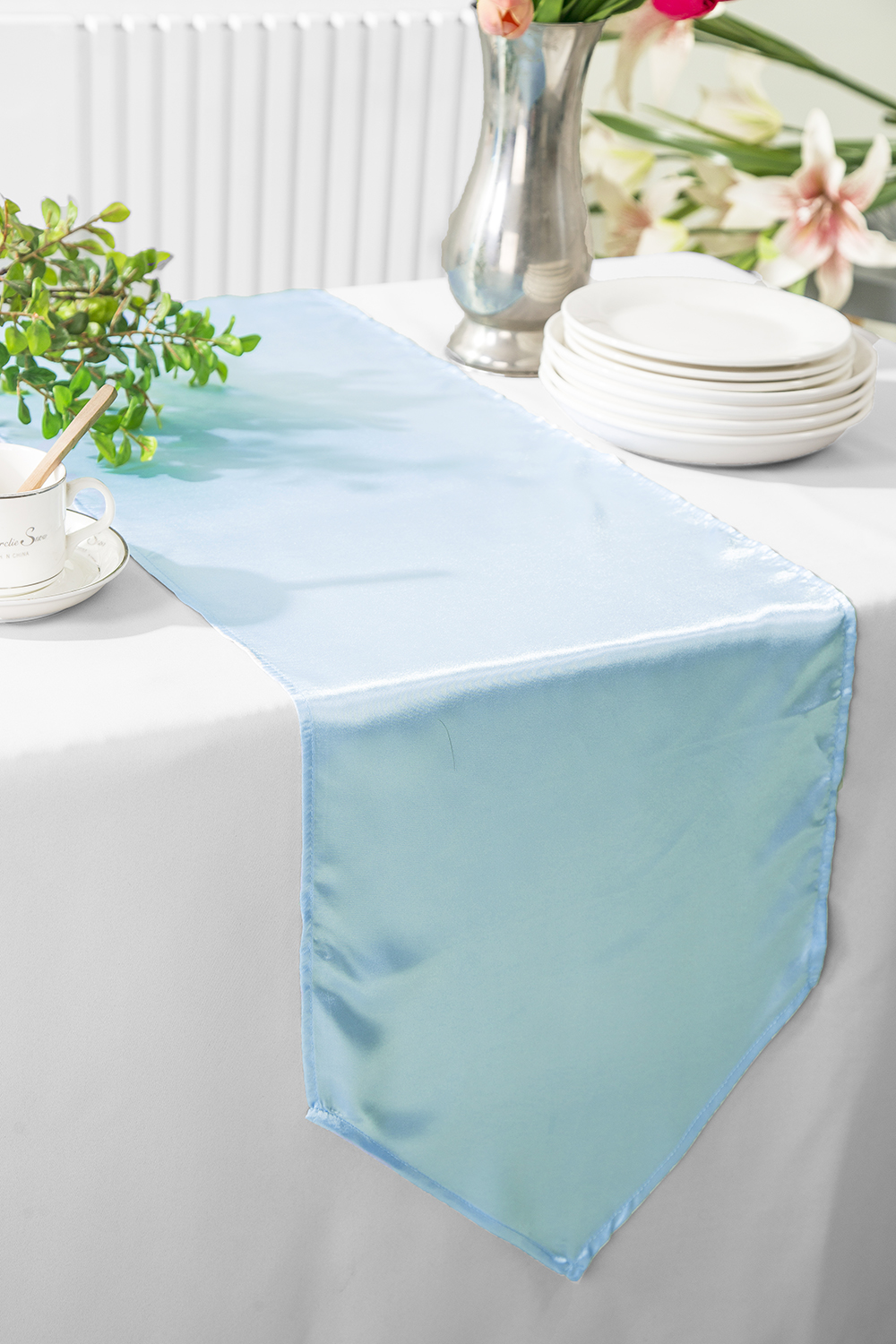 Baby BlueSatin Table Runners