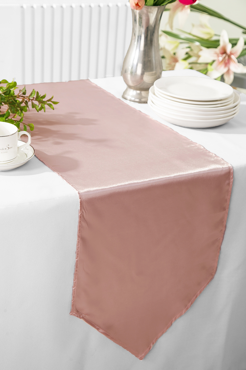 Rose Satin Table Runners