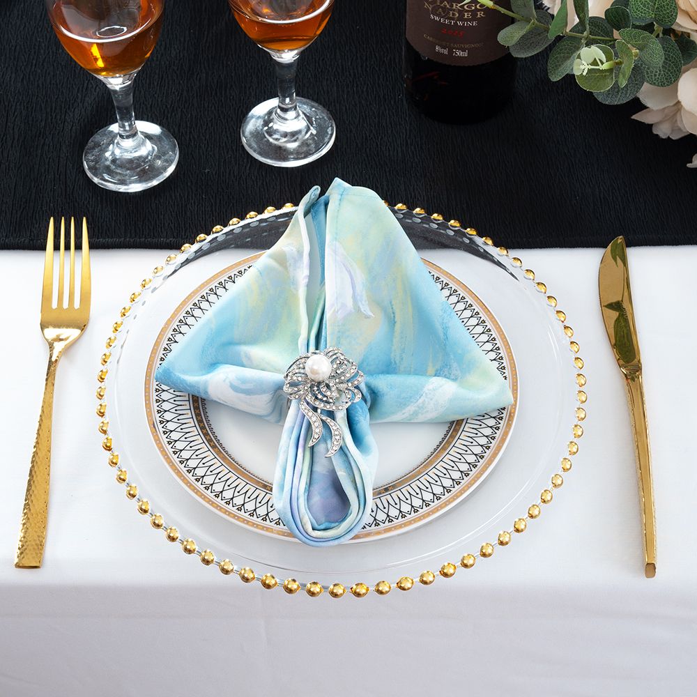 Honey Suckle printed Scuba (WrinkleFree) Napkins Wholesale Non Iron Scuba Polyester Napkin