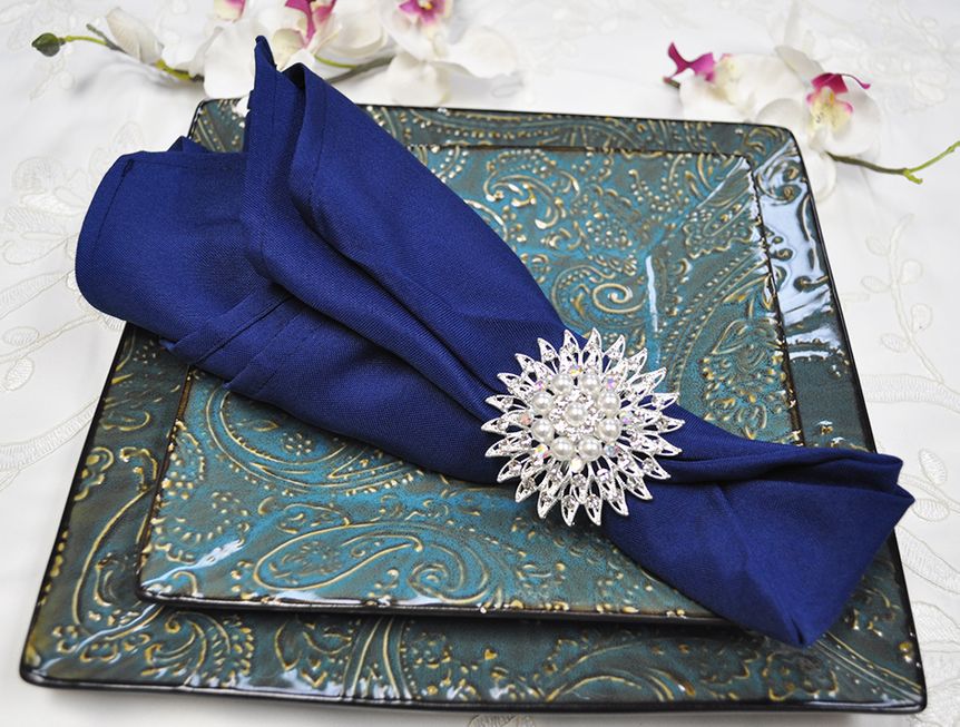 Navy Blue Polyester Napkins, Polyester Napkins Wedding