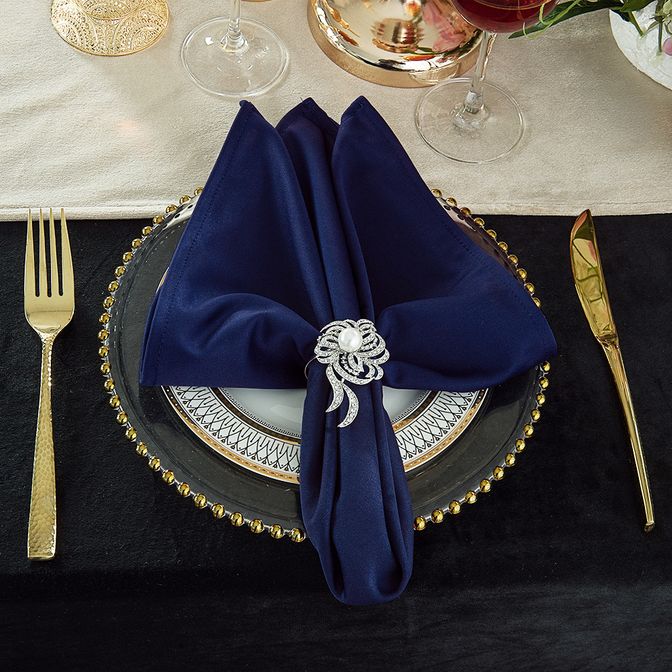 Navy Blue Scuba (WrinkleFree) Napkins Wholesale Non Iron Scuba