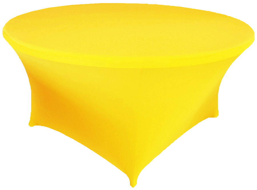 48" Round Canary Yellow Spandex Tablecloths Covers
