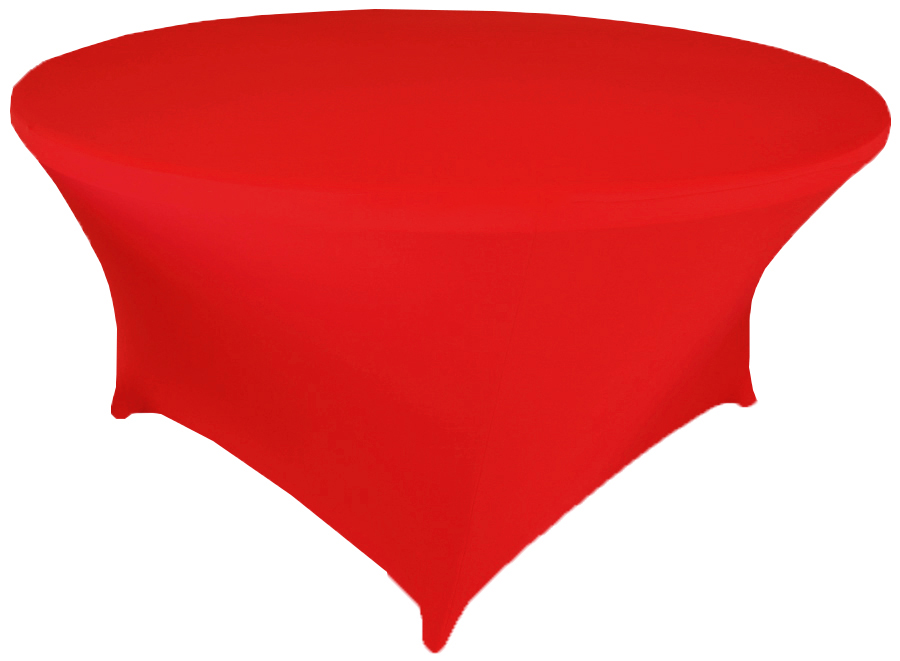 48" Round Red Spandex Tablecloths Covers