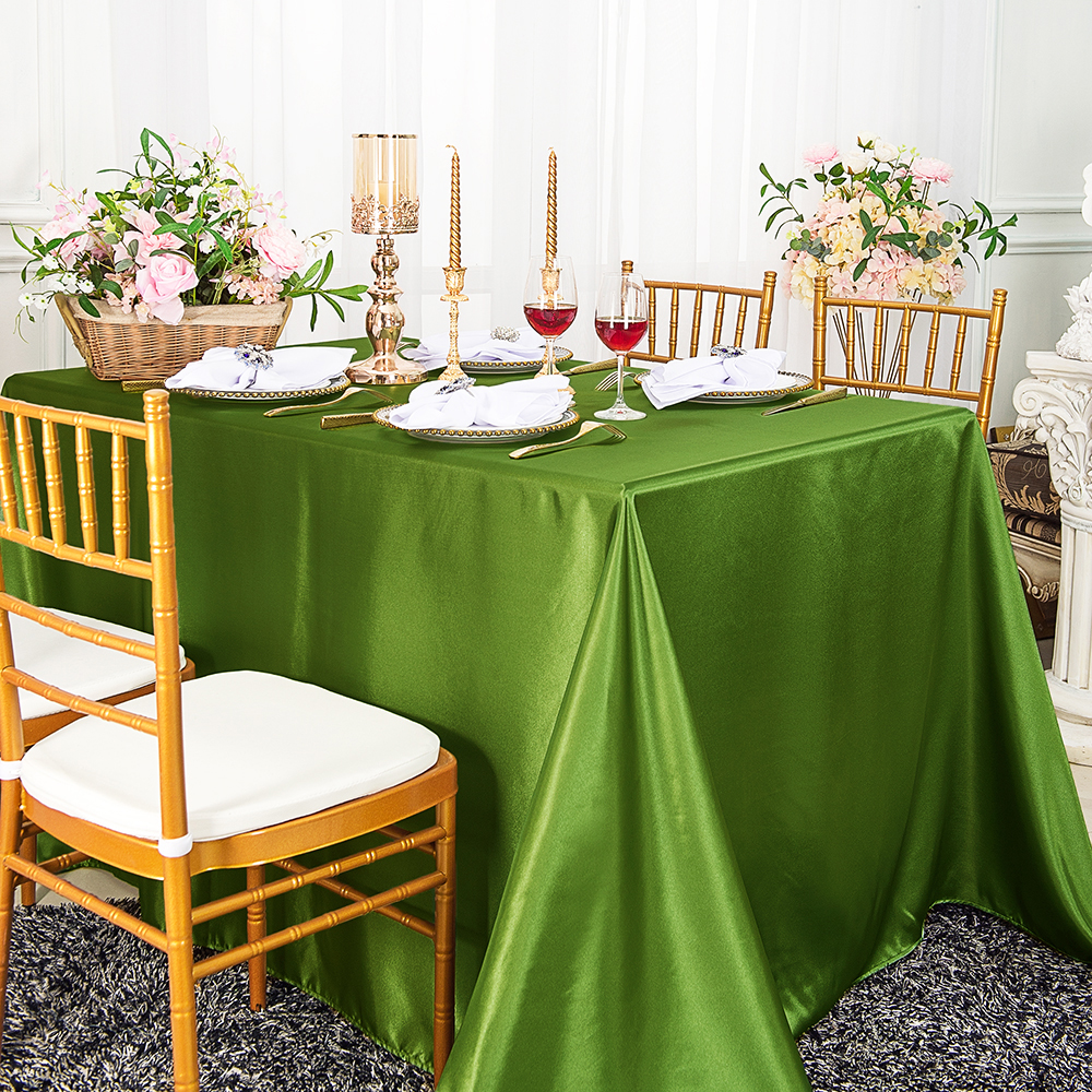 satin Moss Green rectangle tablecloths