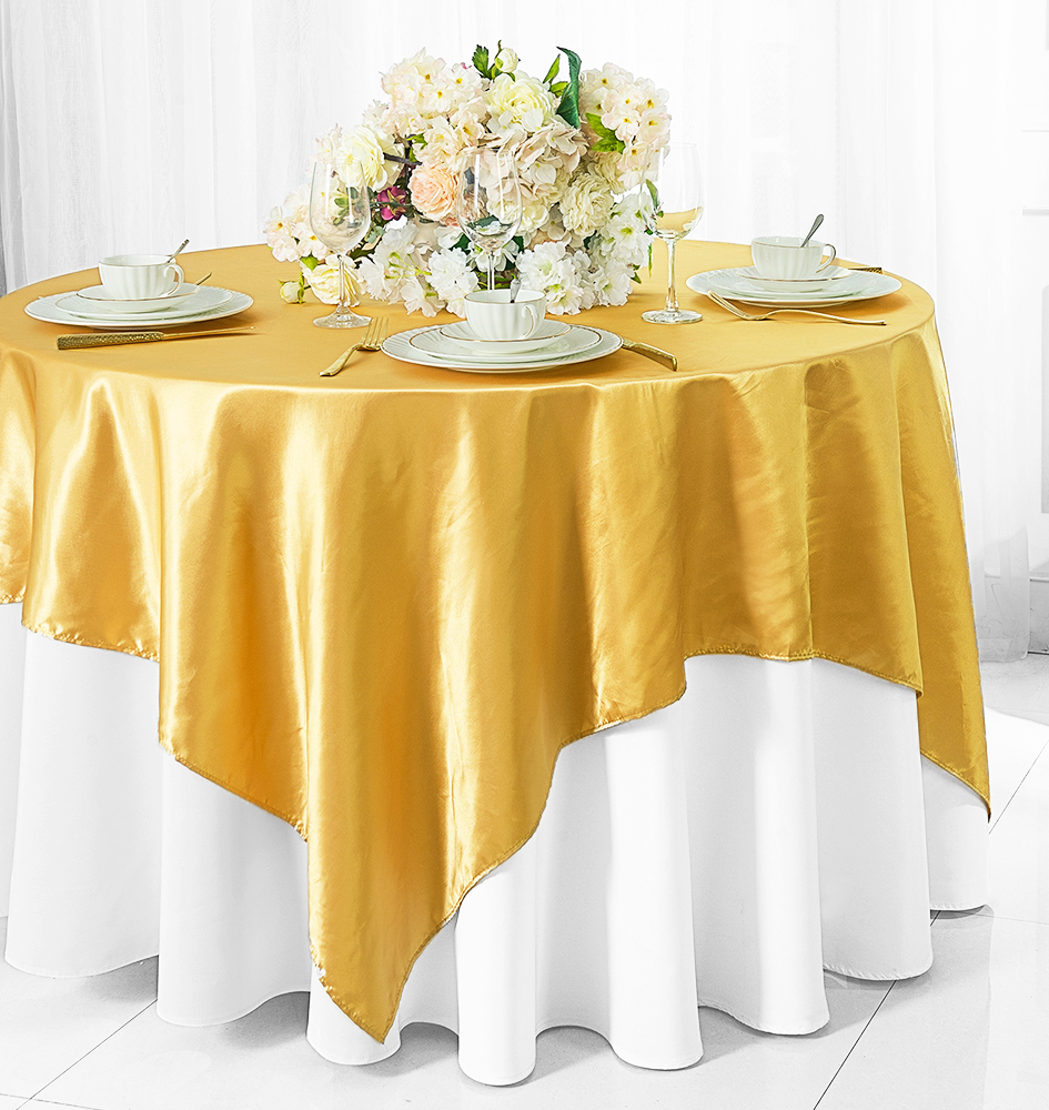 Wholesale Satin Table Overlays Gold
