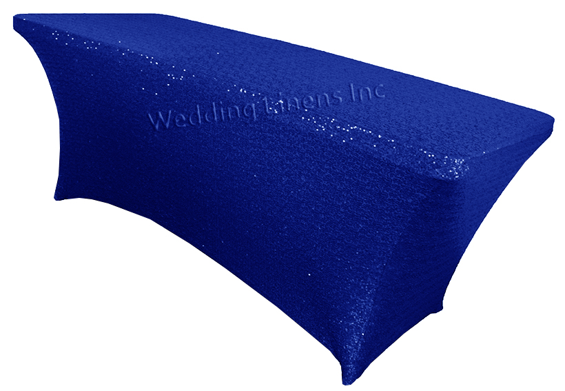 Royal Blue Sequin Spandex Tablecloths Wholesale