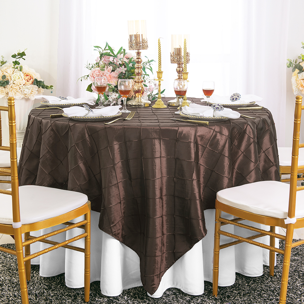 Wedding Linens Inc. 90x156 Rectangular Pintuck Taffeta Linen Tableccloth Party Reception Catering Dining Home Table Cover Orange