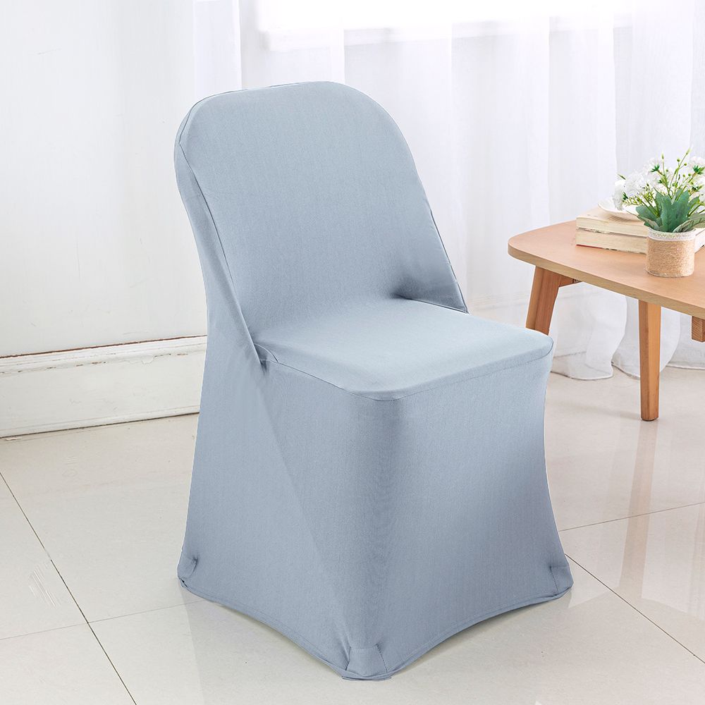 Dusty Blue Folding Spandex Chair Covers, Stretch Lycra Folding Chair Cover