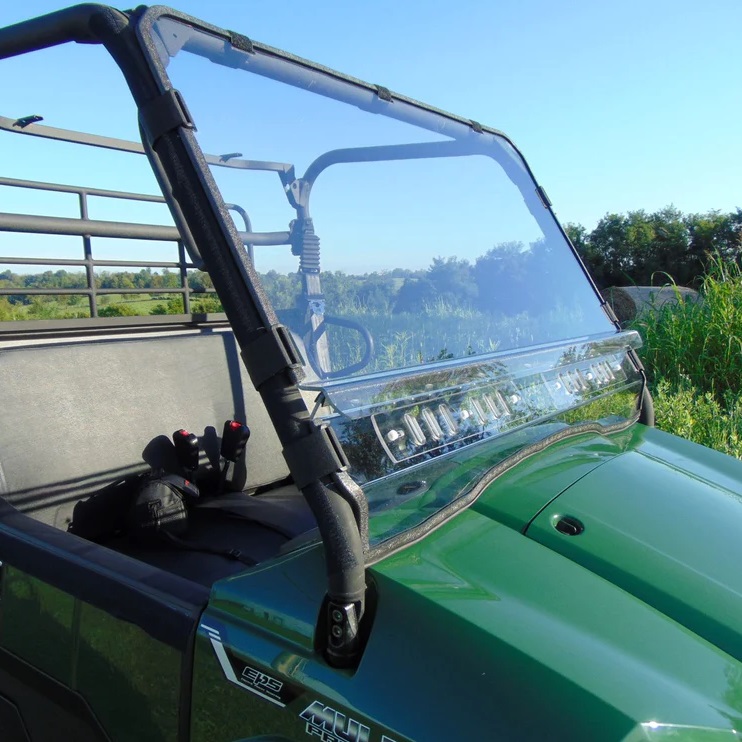 3 Star Industries 2Pc Windshield for Kawasaki Mule ProMX Clamp