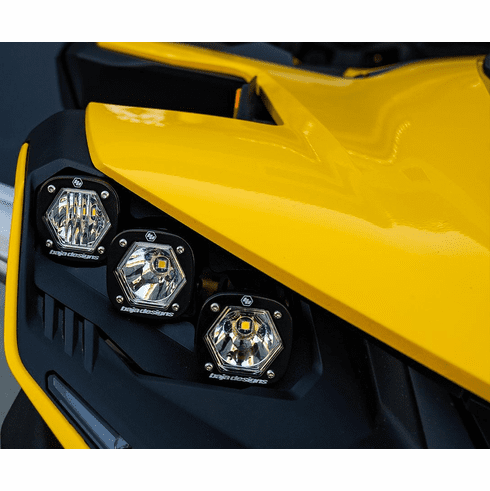 Baja Designs S1 Triple LED Headlight Kit - Clear/Amber For Can-Am Maverick X3 2017+