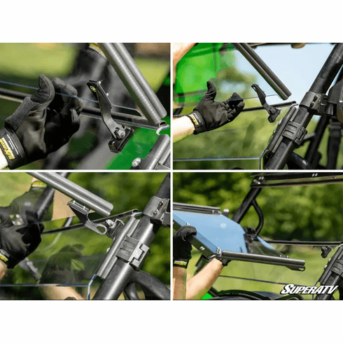 SuperATV Standard Full Windshield For Kawasaki Teryx 800 / Teryx4 800 (2016+) - Clear