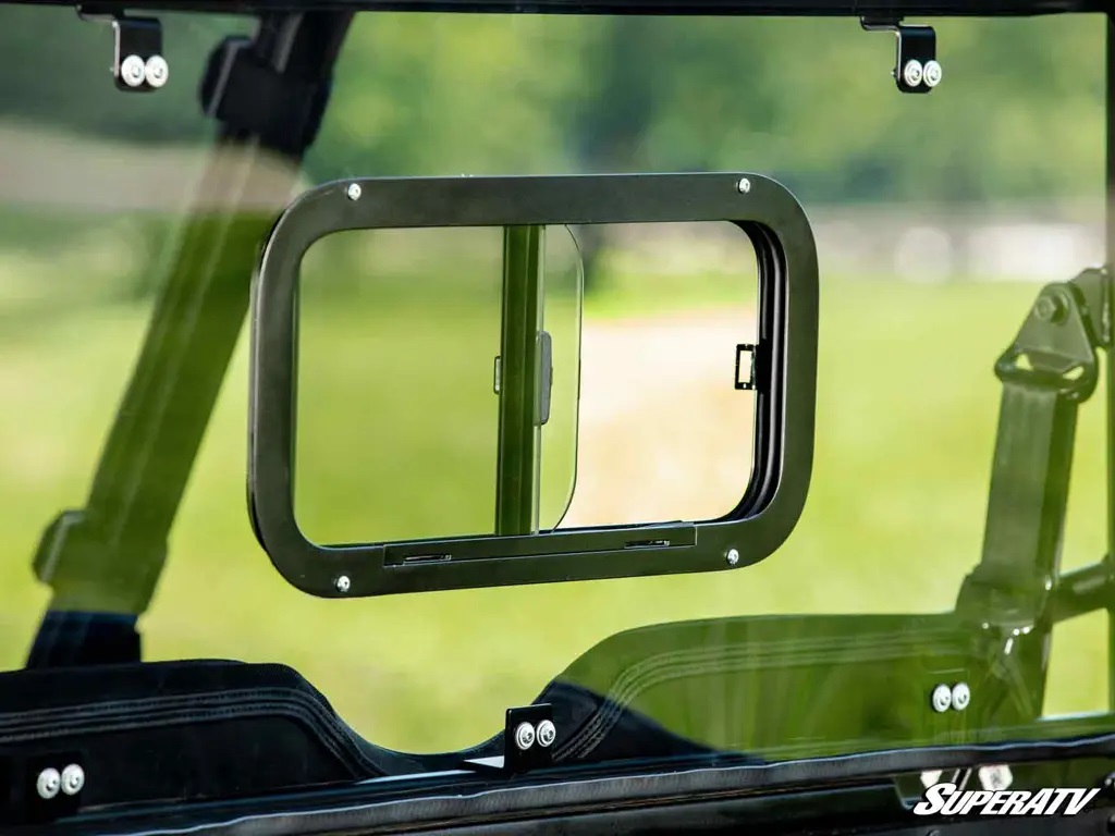 SuperATV Rear Windshield with Rear Sliding Window for 2015+ Polaris