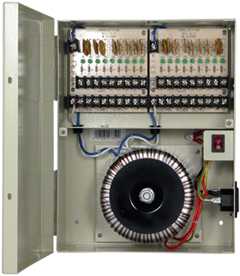 18 Channel 12 Amp 24V AC CCTV Power Supply Box, UL Listed