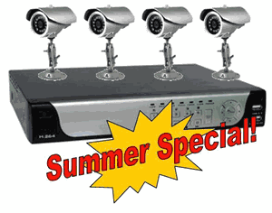 4 Camera CCTV System with Installation, For Business or Home, Remote Access From PC or Cell Phone