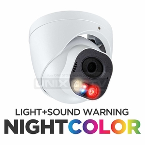 Eyemax NCU-D8220-YSW28 8MP Dual-Light Night Color IP Turret w/ Red & Blue Alarm Light
