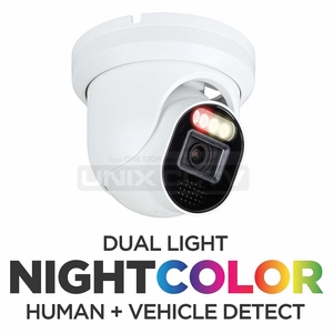 Eyemax NCU-G8210-YW28 8MP Dual-Light Turret Camera, Smart Detection, Speaker + Mic Built-in, NDAA