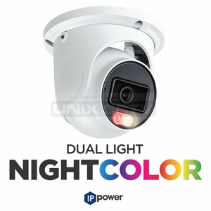 IP POWER NCU-C8200-AW28 8MP Dual-Light Turret Camera, 2.8mm Fixed Lens, NDAA
