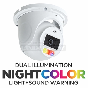 IP POWER NCU-C820A-YSW28 8MP Dual-Light Night Color IP Turret, AI, Light+Sound Warning, Fixed Lens