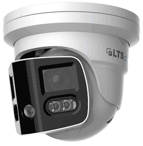 LXIP3C8PWI-SDL LTS Pro-X, IP, 2�4MP, Duo Splicing, Camera Outputs 180� Wide Angle Splicing Image, EPTZ: Enlarge and track the targets of intelligent alarms, IMD, Sound and Light Alarm (red and blue lights), Built-in Mic and Speaker, MD 2.0 - Human and Vehicle Detection, Hybrid Illumination, X-Deterrence