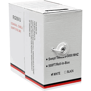 Telpix CB-CX-GN05-95 RG59 Coax Cable 500ft 95%