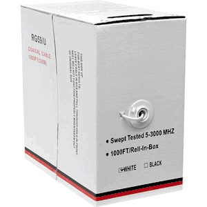 Telpix CB-CX-GN10-95 RG59 Coax Cable 95% 1000ft