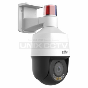 UNV IPC6325LFW-AX5C-VG 5MP Tri-Guard ColorHunter IP PTZ Camera, 5x Zoom, Red & Blue Warning Light & Sound