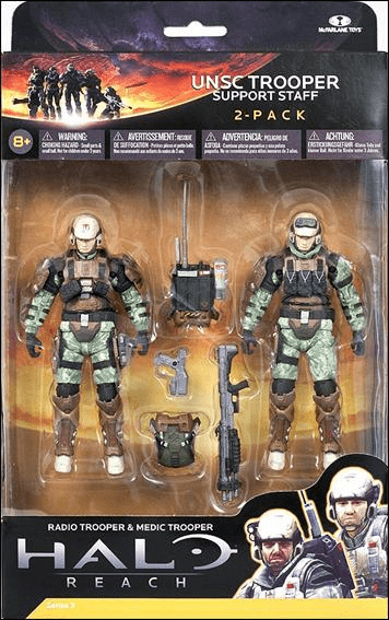 Halo Reach Series 3 UNSC Trooper Support Staff Medic Trooper And Radio Trooper 2 Pack