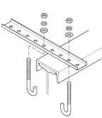 B-100-BR6A-J    Galv Straight Bracket - 14 Holes, 21 Inches