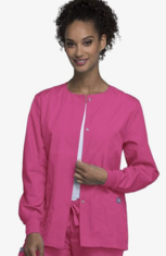 Cherokee Scrubs Jacket for Women, Snap Front Warm-Up Jacket with 3 Pockets and Easy Care - 4350 Cherokee Scrubs Jacket for Women, Snap Front Warm-Up Jacket with 3 Pockets and Easy Care - 4350