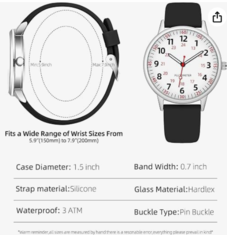 TWOPTION Nurse Watch for Women Waterproof Analog Silicone Watch with Second Hand Nursing Watch TWOPTION Nurse Watch for Women Waterproof Analog Silicone Watch with Second Hand Nursing Watch