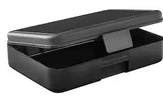 BLACK Plastic Storage box with Hinged Lid DIMENSION: 7.9" x 5.4" x 2.0"