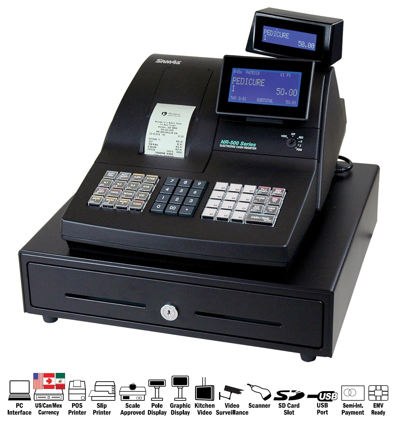 SAM4s NR510 Raised Keyboard Cash Register