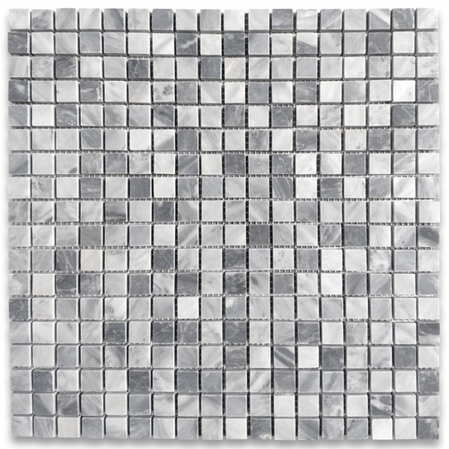 Bardiglio Gray 5/8" x 5/8" Square Honed Marble Mosaic Floor Wall Tile