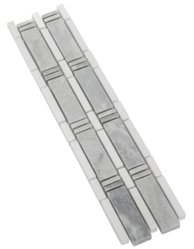 Bardiglio Gray Polished Strip Marble Mosaic Border