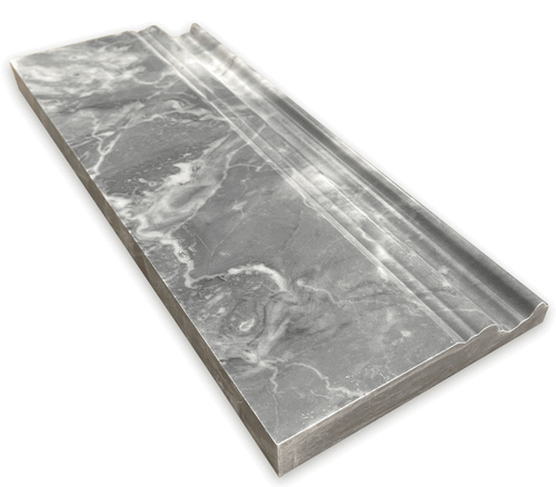 Bardiglio Gray Marble 5 x 12" Skirting Polished Baseboard Molding