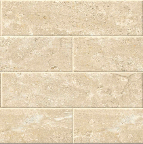 Ceramic Beige Breccia 4x16" Glossy Backsplash Tile