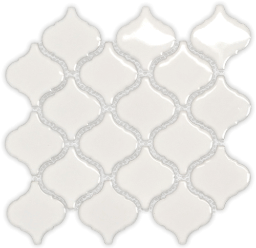 Bianco Arabesque 9.84 in. x 10.63 in. x 6 mm Glazed Ceramic Mesh-Mounted Mosaic Tile