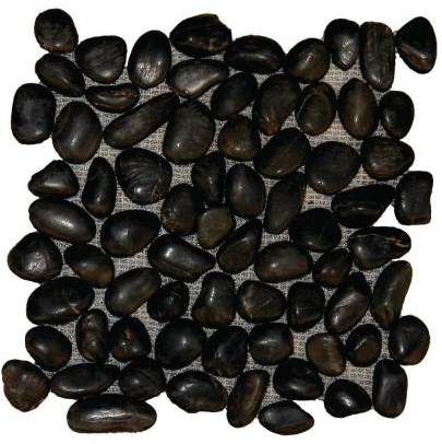 Black Stone Pebbles Tumbled Pattern Floor and Wall Tile