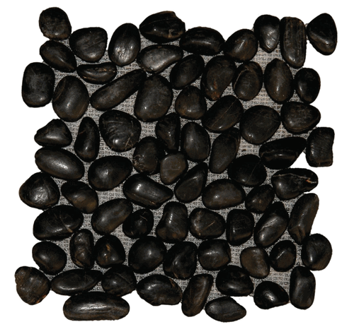 Black Stone Pebbles Polished Pattern Floor and Wall Tile