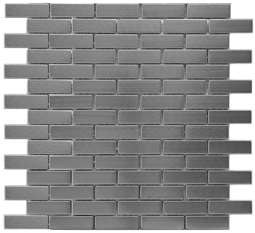 Brick Metal Mosaic 2.5 x 0.75 Inch Stainless Steel