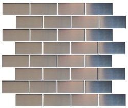 Brick Stainless Steel Tiles 1.5" X 3" Metal Mosaic Tiles